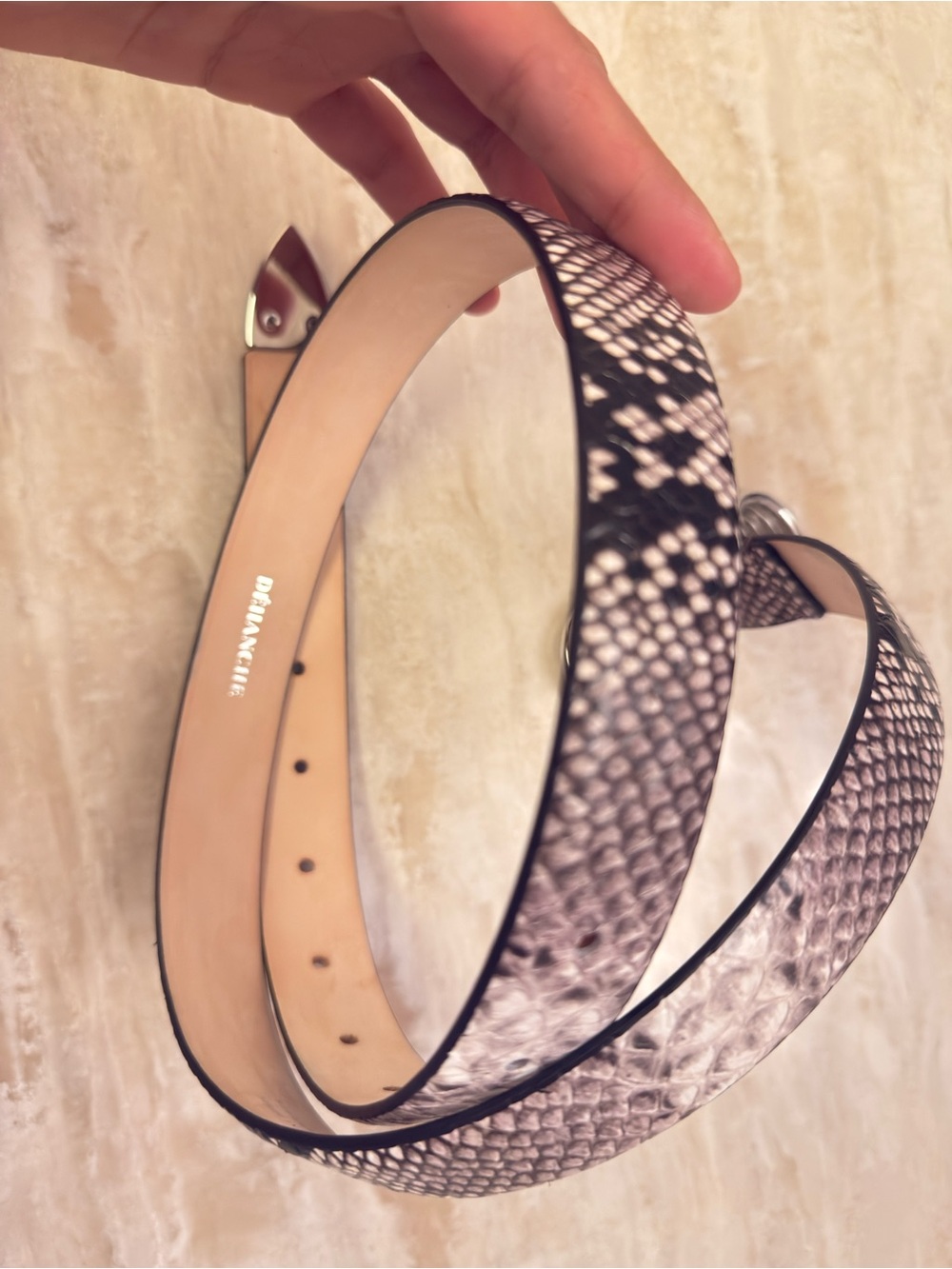 Dehanche Hollyhock Belt in Snake with Silver Hardware - Picture 7 of 13